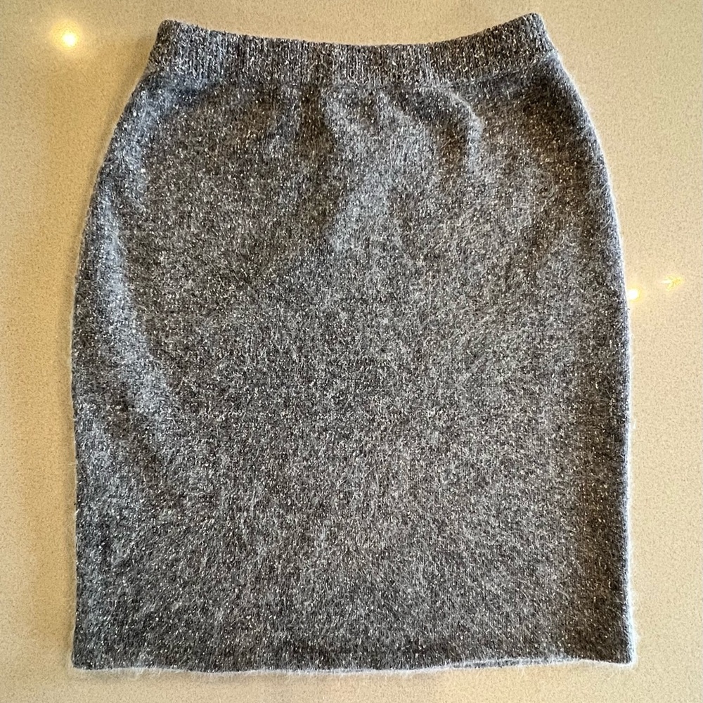 Vintage 80’s grey pencil skirt silk wool blend size medium - Picture 8 of 10